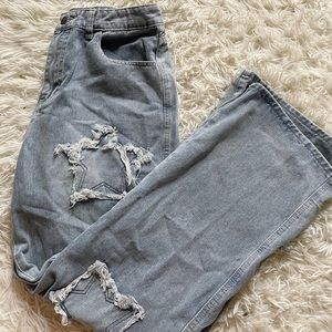 Star Patched Wide Leg Jeans (Brand new!)